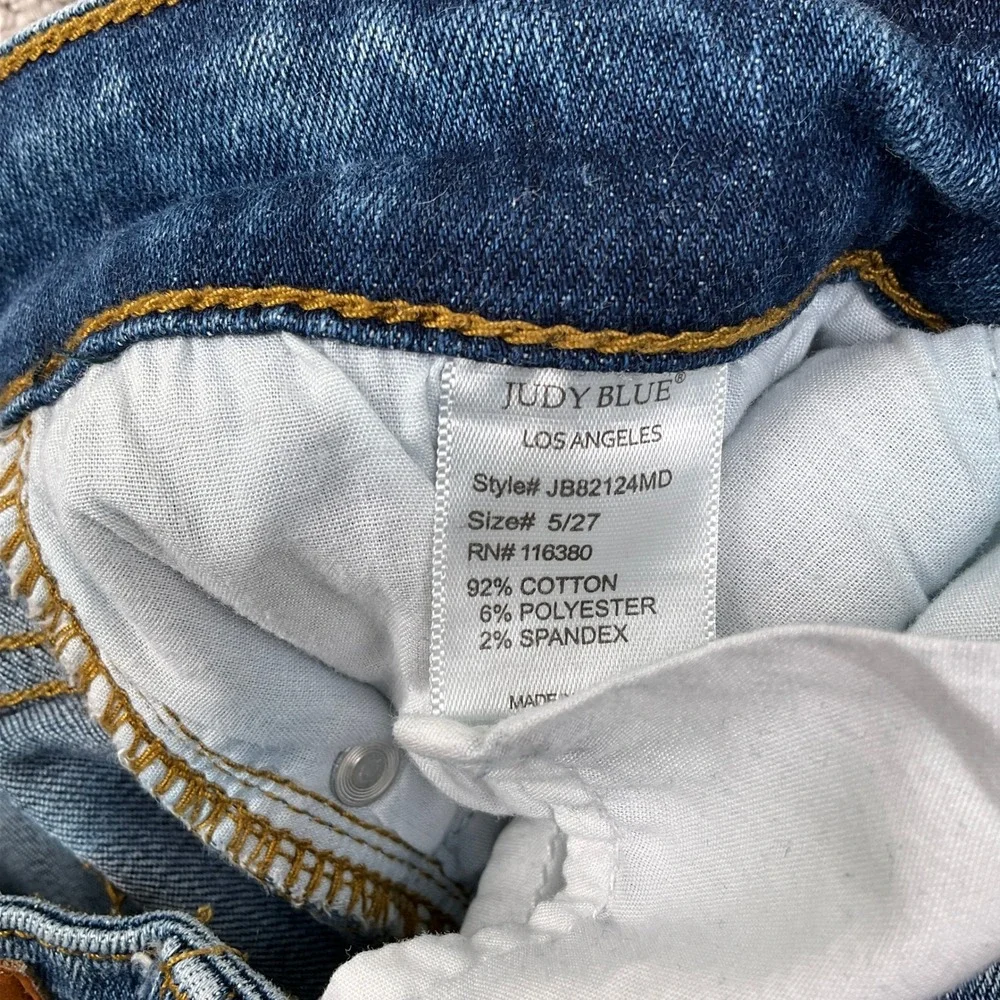 Judy Blue Jeans Womens 5/27 Blue Skinny Distressed JB82124MD‎ Everyday Stretch